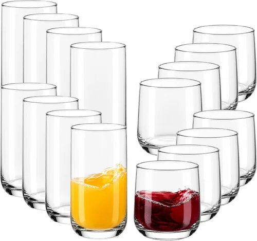 Vista 8 de Libbey Polaris Tumbler & Rocks - Juego de 16 vasos de cristal transparente 05 - Polaris