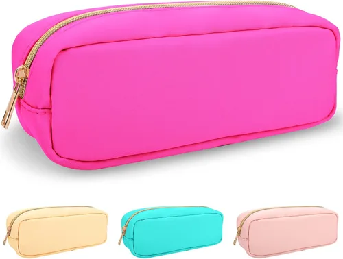 Vista 110 de izuzta Nylon Lager Pequeño Slim Mini Maquillaje Bolsa Organizador, Beige, Viajes