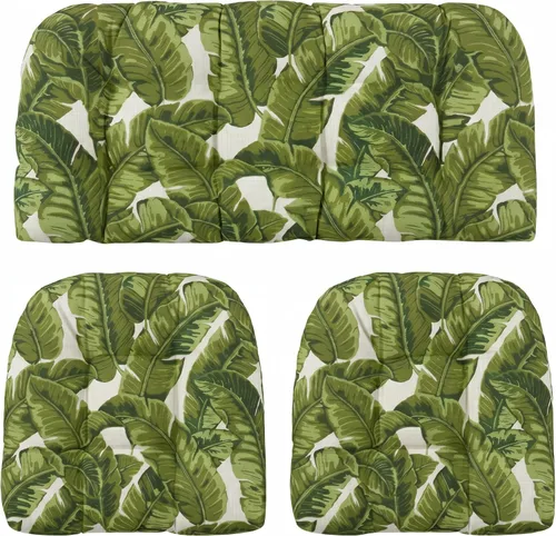 Vista 12 de RSH DECOR: Sunbrella - Juego de 3 cojines de mimbre copetudos 41 x 19 pulgadas y 19 x 19 pulgadas Fabricado con tela de rendimiento Sunbrella