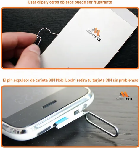 Vista 5 de Mobi Lock Herramienta de extracción de bandeja de tarjeta SIM de 10 piezas compatible con todos los teléfonos inteligentes y tabletas, iPhones