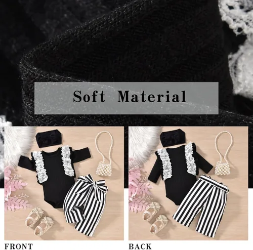 Vista 5 de Aalizzwell Conjunto de pantalones anchos de otoño para niñas recién nacidas