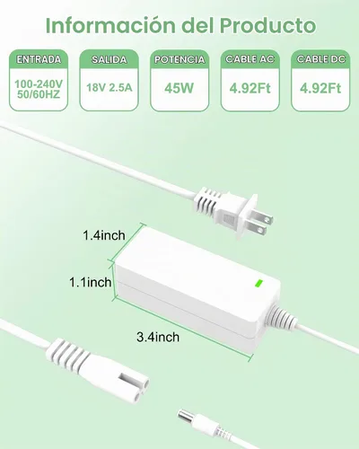 Vista 5 de Cable de alimentación para Cricut Explore air 2, Expression 2, Maker, Explore Air, Explore One Create Cake Mini Repuesto Original para Cricut Maker