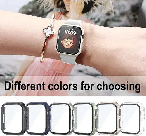 Vista 7 de Juego de 12 fundas para Apple Watch Series 11 10 de 1.811 in, protector de pantalla Touch Sensitivity, Scratch-proof Full Protective Bumper PC