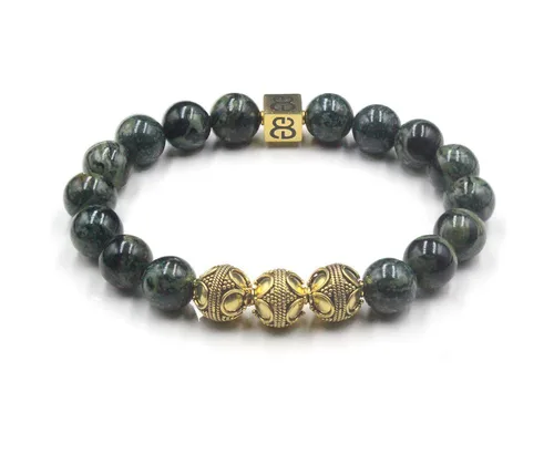 Vista 6 de Men's Jade and Gold Beads Bracelet, Jade Bracelet, Designer Bracelet