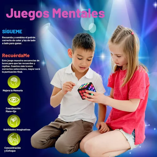 Vista 3 de PlayRoute Cubo electrónico de juego de memoria y cerebro – Divertidas ideas de regalo de juguete para niños y niñas de 6 a 12 años o más – Juguetes
