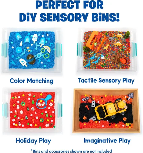 Vista 3 de Educational Insights Pluffle® Paquete de 4 - Conjunto de Espuma para Contenedor Sensorial, Alternativa Sin Desorden a los Juguetes de Arena y Slime
