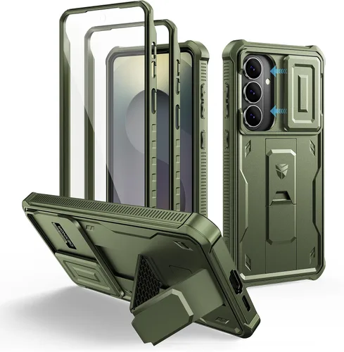Vista 40 de Dexnor Funda para Samsung Galaxy S24 con Cubierta Deslizante Integrada para Cámara y Protector de Pantalla y Soporte, Funda Resistente a los Golpes