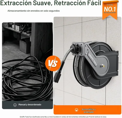 Vista 2 de Giraffe Tools Carrete de manguera para lavadora a presión con manguera