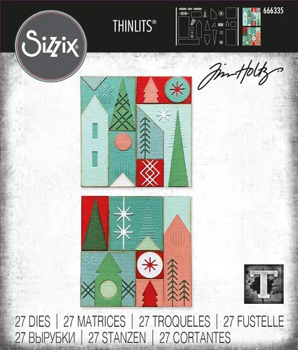 Vista 3 de Sizzix Juego de troqueles Thinlits de 27 unidades de Tim Holtz 666335 Troqueles de metal de corte fino para álbumes de recortes, relieve, diario