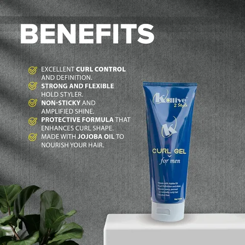 Vista 3 de KALIVE - Gel de rizos para hombres de 8 onzas, gel para el cabello para hombres, calidad en productos para el cabello para hombres, define rizos