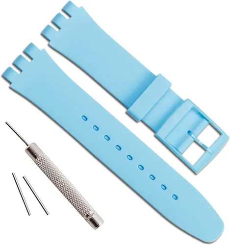 Vista 52 de Correa de reloj de goma de silicona/correa de reloj de repuesto para Swatch (0.669 in 0.748 in 0.787 in)