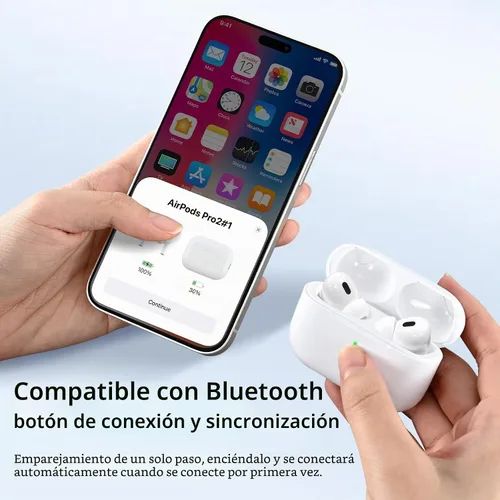 Vista 2 de Funda de carga inalámbrica de repuesto compatible con AirPod Pro de 1ª y 2ª generación, funda de cargador Air Pod Pro 1 2 con botón