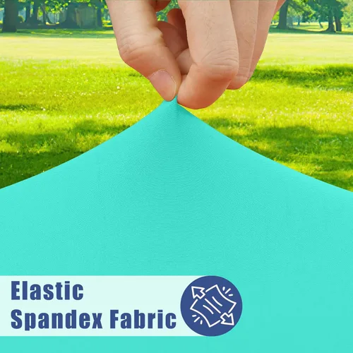 Vista 2 de Moosfor Mantel rectangular de elastano de 4 pies, manteles elásticos ajustables para pícnic, funda elástica y lavable para mesa de patio para Azul
