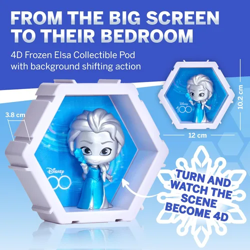 Vista 2 de WOW! PODS 4D Disney Frozen Elsa - Figura de juguete única conectable y coleccionable, exhibición de pared/estante, rellenos de cesta de Pascua
