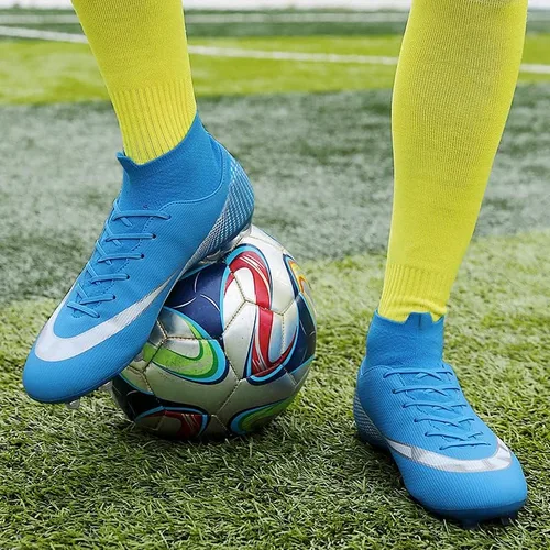Vista 4 de BINBINNIAO Tacos de fútbol juveniles para competición de fútbol AG, para interiores y exteriores, botas de fútbol sala