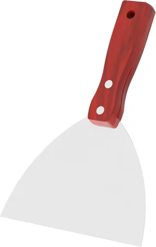 Vista 7 de Cuchillo de masilla, herramienta raspadora de acero inoxidable de 1 pulgada, cuchillos de metal con mango de madera para paneles de yeso