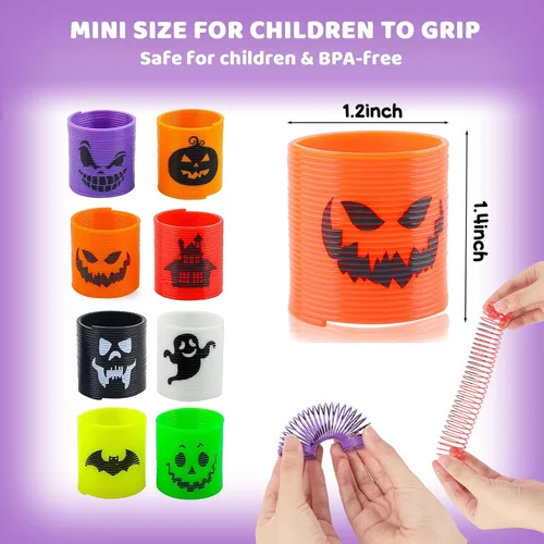 Vista 10 de JOHOUSE 40 resortes helicoidales mágicos de Halloween para niños, recuerdos