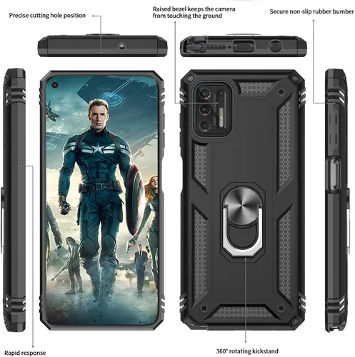 Vista 3 de LeYi - Funda para Motorola G Stylus 2021 (no compatible con 2020), color negro