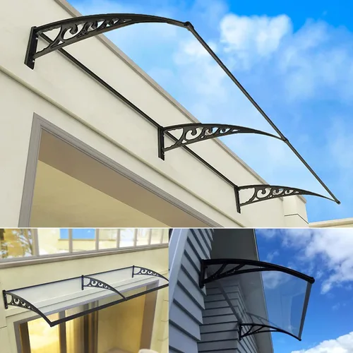 Vista 7 de Toldo transparente para ventana, toldo para puerta, resistente a los impactos, para puerta de ventana de patio, 60/80/100/47.2 in, cubierta