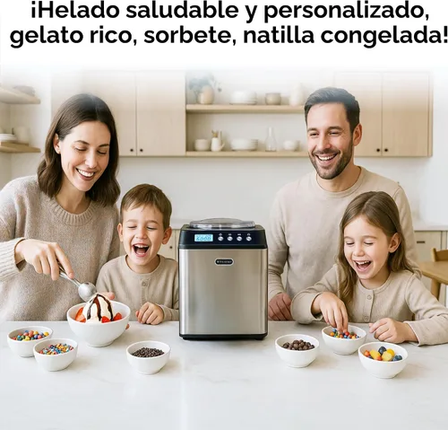 Vista 5 de Whynter máquina para hacer crema helada vertical 2.1 cuarto de galón con tazón de acero inoxidable