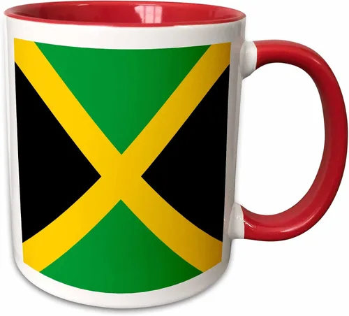 Vista 11 de 3dRose Bandera de Jamaica - Taza cuadrada, 11 onzas, color negro