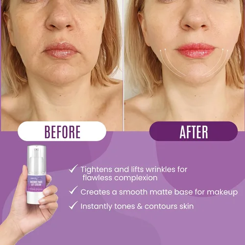 Vista 3 de Crema de estiramiento facial instantáneo - Complejo de péptidos Crema tensante, lifting y reafirmante Fórmula instantánea orgánica para cara