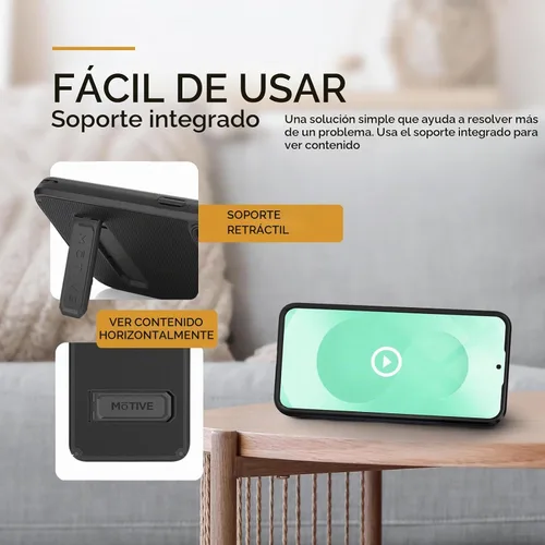 Vista 2 de MOTIVE - Funda para Samsung Galaxy S25 Plus con clip para cinturón y soporte, 6.7 pulgadas Case & Holster, MagSafe compatible, built-in Kickstand