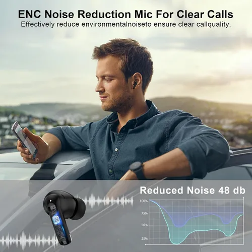 Vista 4 de Auriculares inalámbricos Samsung Bluetooth para Samsung Galaxy A17 A16 A15 A37 S26 S25 Ultra S24 S23 S22 S21 60H Bluetooth 5.3 Cancelación de ruido