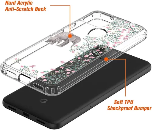 Vista 7 de Funda transparente para Google Pixel 5a con 5G (6.34 pulgadas, 2021) [Elefante]