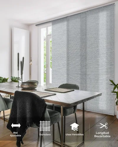 Vista 2 de GoDear Design Persianas verticales ajustables para puerta corredera de vidrio de 45.8 a 86 pulgadas de ancho x 96 pulgadas de alto, persianas
