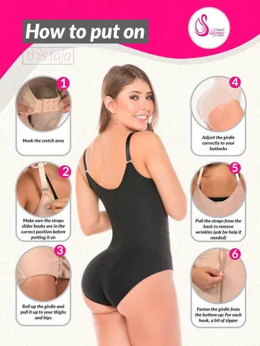 Vista 6 de Salome 0420 Fajas Colombianas Reductoras y Moldeadoras Sujetador Faja con Cremallera para Mujer