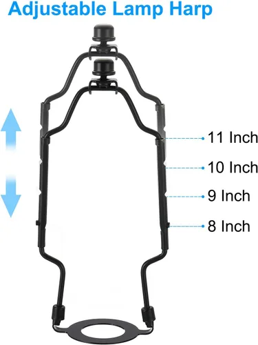 Vista 5 de PATIKIL Kit de arpa de lámpara de 8, 9, 10, 11 pulgadas con remate, soporte de pantalla ajustable con base de luz IP E26 de 3/8 para iluminación