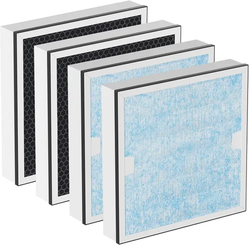 Vista 7 de HEPA 550 y carbón activado MERV-13 Juego de reemplazo de prefiltro compatible con limpiador de aire AlorAir CleanShield, 2 HEPA y 5 prefiltros