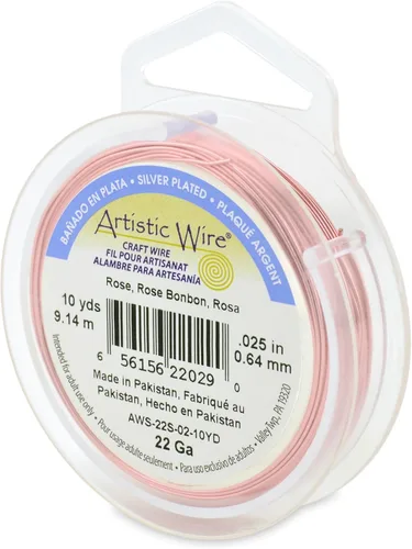 Vista 152 de Artistic Wire, Alambre de cobre de color chapado en plata de calibre 18, resistente al deslustre, amatista, 20 pies