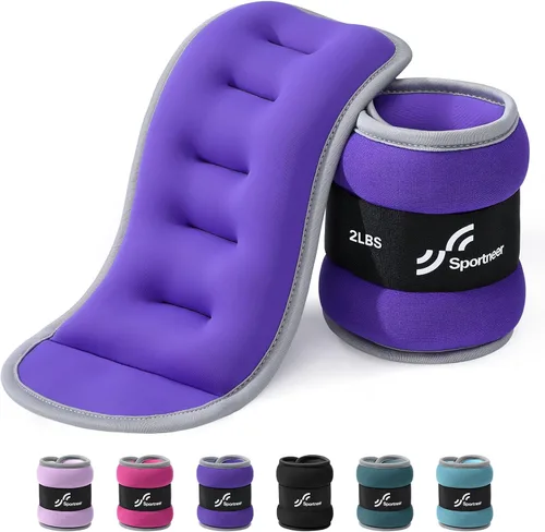 Vista 12 de Sportneer Pesas de tobillo para muñeca, par de pesas de 1/2/4/6/10 libras para hombres, mujeres, niños, entrenamiento de fuerza, juego de pesas