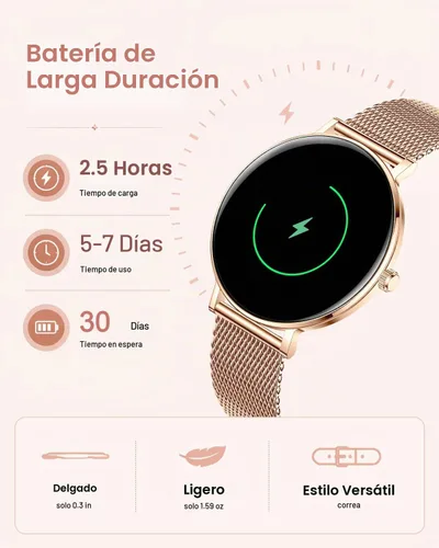 Vista 7 de Smart Watches for Women,1.32'' AMOLED Ultra-Thin Smart Watch with Bluetooth Make/Answer Call,Heart Rate/SpO2/Sleep Tracker,120+ Sport Modes IP68
