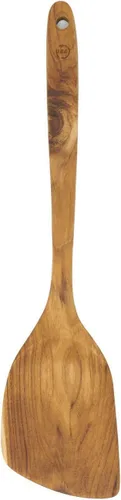 Vista 8 de FAAY Espátula de madera de teca izquierda de 11.5 pulgadas Espátula versátil, duradera, saludable y alta resistencia a la humedad para utensilios