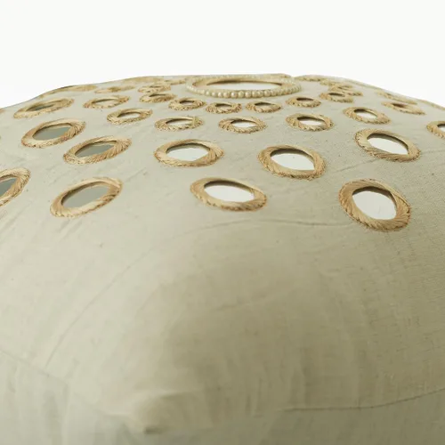 Vista 7 de HomeCentric Funda de almohada geométrica beige, 12 x 12 pulgadas, cuadrado de lino y algodón, círculos contemporáneos de Pascua, círculo de la vida