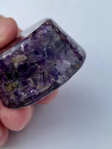 Vista 3 de Amethyst Small Tower Busters Crystal Orgone Generator Energy Accumulator GIFTING TOOL!! Metal Core Made using Advance Harmonics Orgonite Beautiful