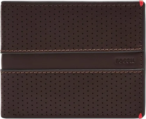 Vista 17 de Fossil Billetera plegable de cuero para hombre con ventana de identificación abatible para hombres