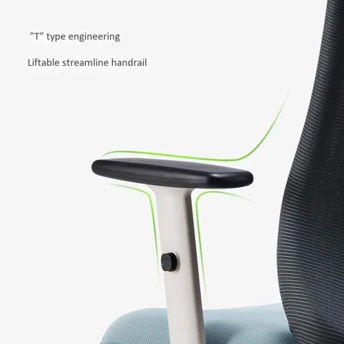 Vista 6 de Silla de computadora, silla de oficina, silla sedentaria, cómoda, ergonómica, silla de escritorio, silla giratoria (negro)