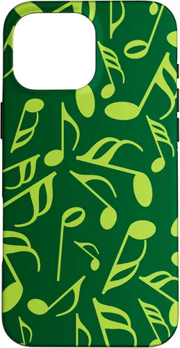 Vista 18 de Funda para iPhone 11 Pro Max con notas musicales verdes