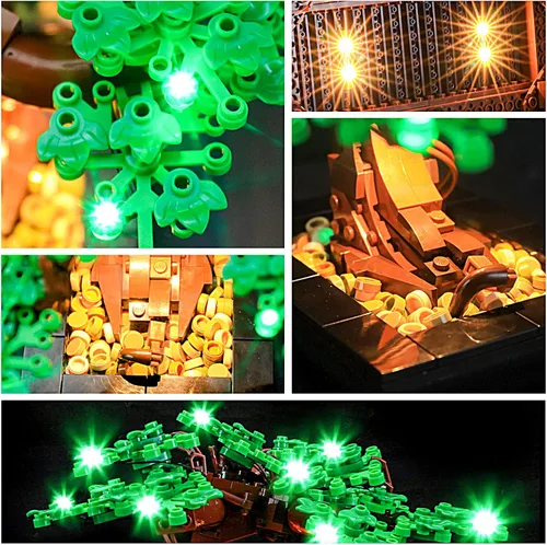 Vista 4 de YEABRICKS Kit de luz LED para Lego – Creator Expert Bonsai (verde) modelo de bloques de construcción, juego de luces LED compatible con 10281