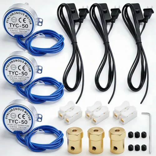 Vista 8 de Twidec /Motor eléctrico síncrono de la plataforma giratoria 2.5-3RPM/MIN 50/60Hz 4W CCW/CW AC100~127V Motor de sincronización para torneador
