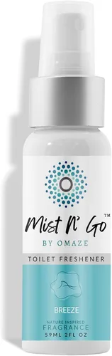 Vista 60 de Mist N' Go by Omaze - Aerosol de Baño de Viaje para Inodoro Eliminador de Olores - Aerosol de Inodoro de Viaje para Ambientador de Aire de Baño