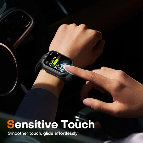 Vista 4 de TAURI - Juego de 2 carcasas rígidas para Apple Watch Series 10 (2024) 46mm, con protector de pantalla de cristal templado PC
