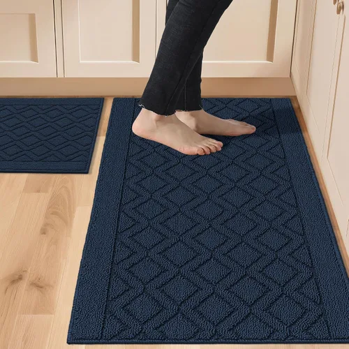 Vista 31 de COSY HOMEER Tapete de cocina antideslizantes, absorbentes para el piso, alfombra de cocina lavable, tapete de pie para fregadero, alfombra de Beige