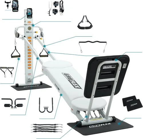 Vista 12 de GR8FLEX Gimnasio de rendimiento para un total de más de 100 ejercicios, máquina de entrenamiento multifuncional, entrenamiento de fuerza de alto