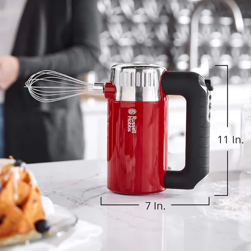 Vista 7 de Remington Russell Hobbs MX3100RDR - Batidora de mano estilo retro, 4 velocidades + Turbo Boost, color rojo