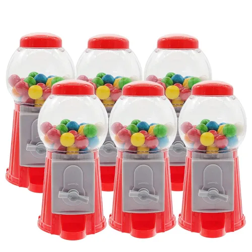 Vista 9 de Paquete de 2 mini máquina de chicles de 5 pulgadas sin dispensador de goma de mascar de plástico para caramelo, máquina expendedora de caramelos